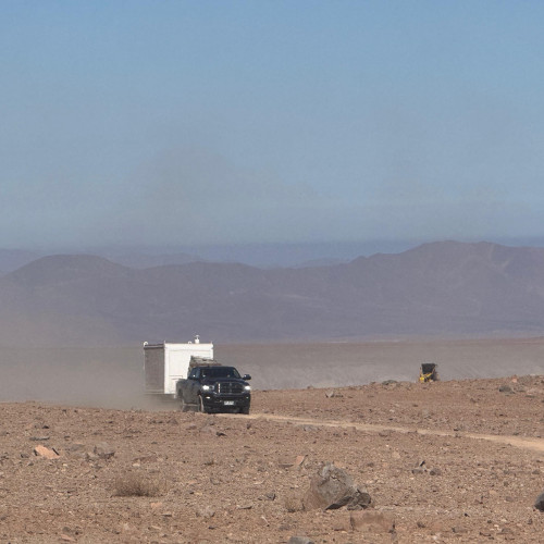 Drill contractor equipment arriving on site at Cuprita