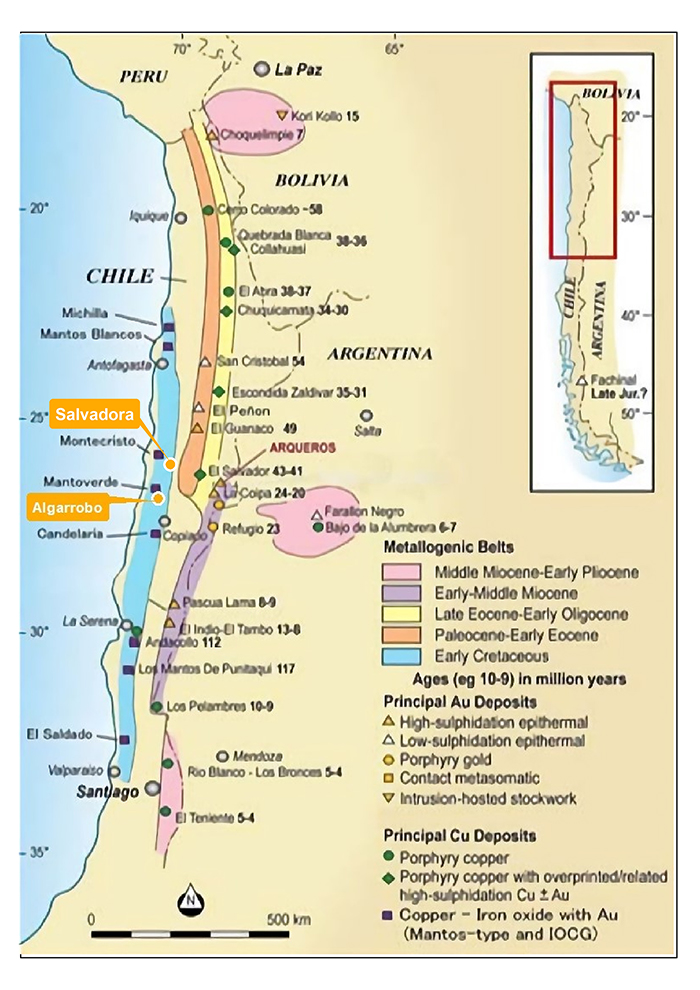 Location of Algarrobo and Salvadora projects.